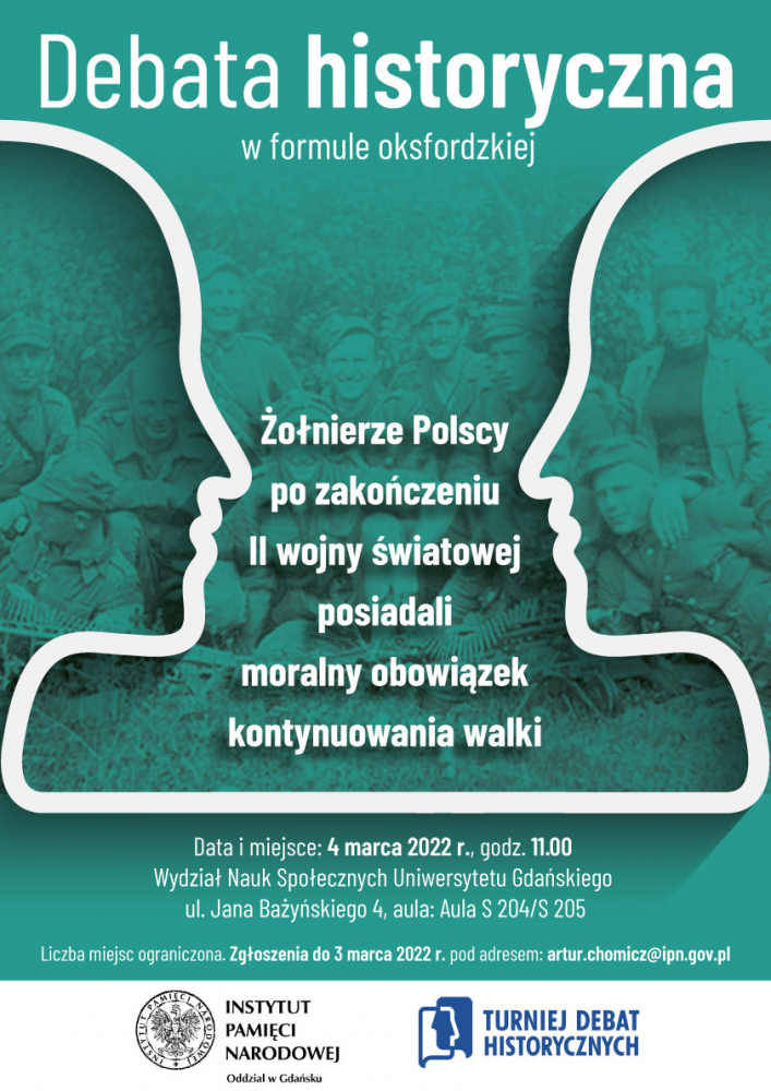 Debata oksfordzka 4 marca 2022, godz. 11.00, Wydział Nauk Społecznych UG, ul. Jana Bażyńskiego 4, aula S204/S205