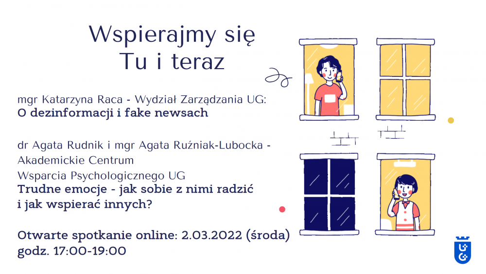 Grafika ilustrująca spotkanie Wspierajmy się tu i teraz