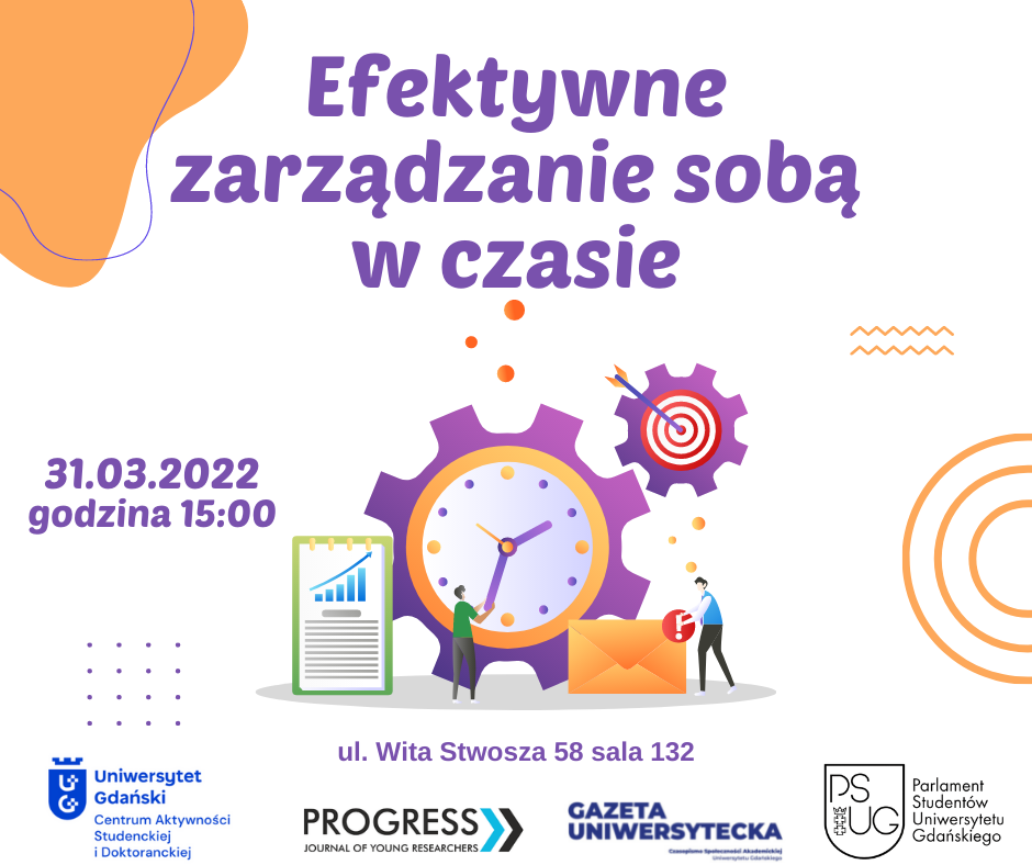 Plakat szkolenia Efektywne zarządzanie sobą w czasie, 31.03.2022