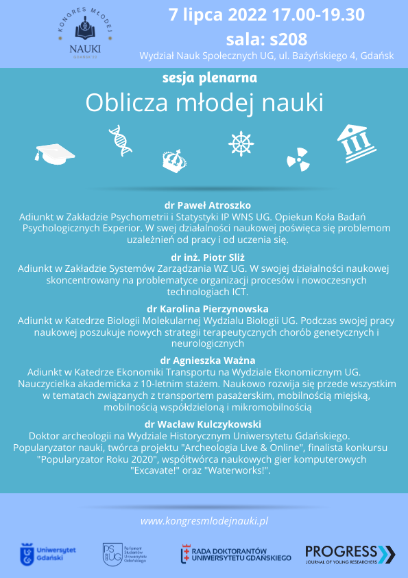 plakat oblicza młodej nauki - program sesji plenarnej