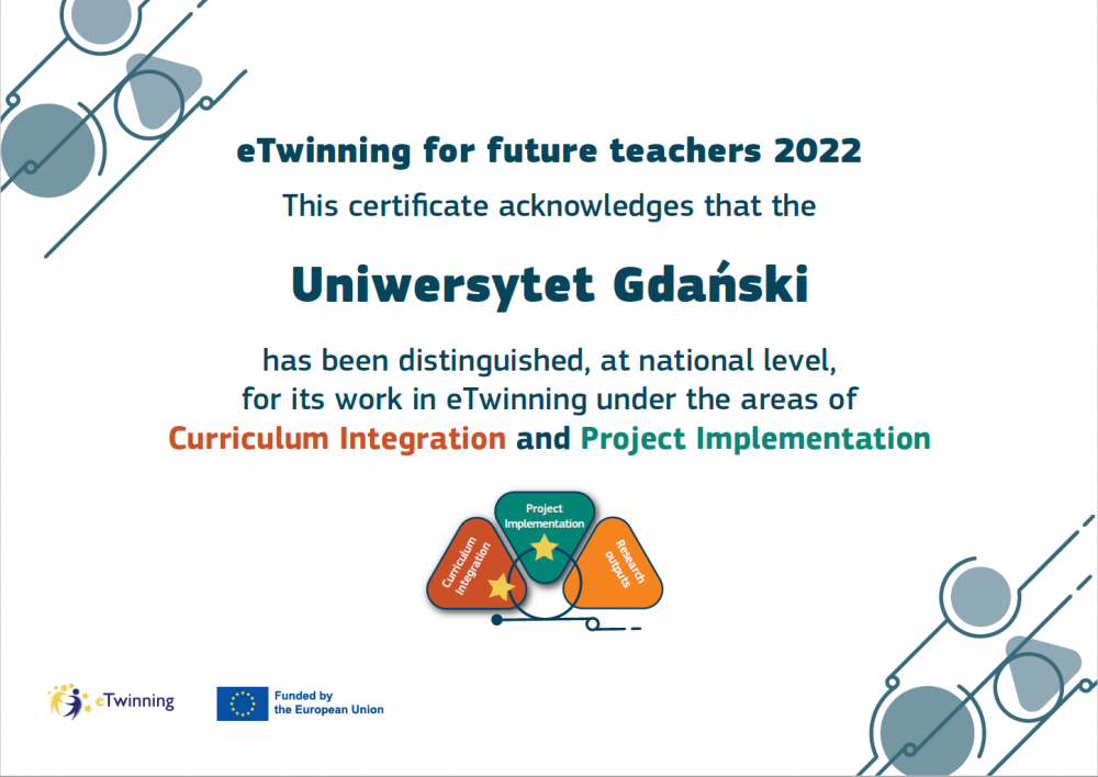 certyfikat e-Twinning dla UG