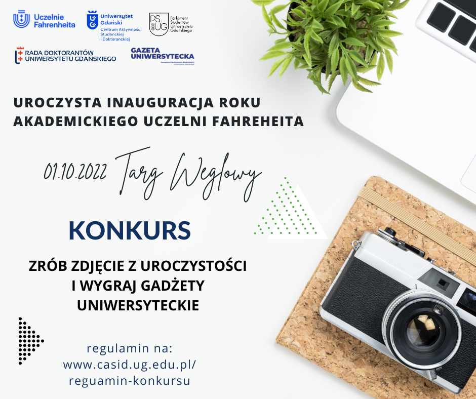 Plakat z informacjami o konkursie fotograficznym dot. inauguracji