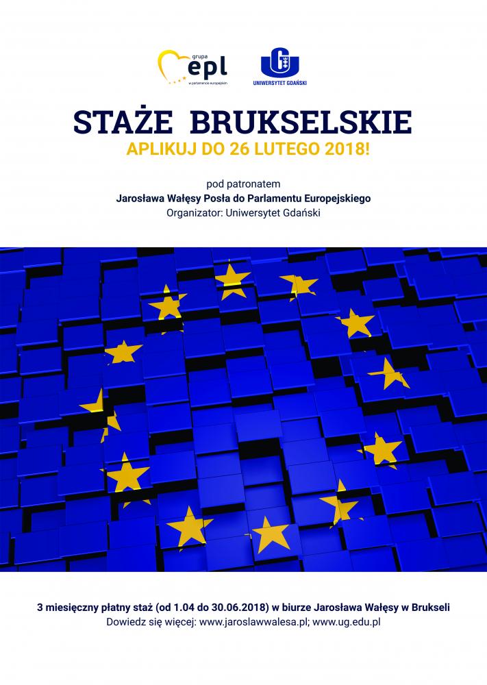 staże brukselskie 2017/2018 plakat