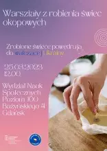 Plakat - warsztaty z robienia świec okopowich