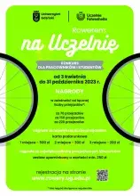 Plakat Rowerem na uczelnię