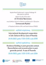 Plakat z informacjami o wykładach