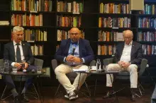 Pierwszy panel z A. Modrzejewskim, fot. A. Zych