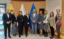 Na zdjęciu od lewej: dr Piotr Zielińsk, Anna Łozińska, dr Barbara Kijewska, dr hab. Sylwia Mrozowska, prof. UG, Jakub Pietruszewski – dyrektor PBPR,  dr inż. arch. Marta Popaszkiewicz, dr Weronika Kamińska, Karolina Duljas i Maja Chyżyńska