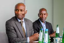 Spotkanie z delegacją z Rwandy fot. 7 - dwaj goście z Rwandy: dr Viateur Habarurema oraz Leopold Niyonzima