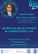 Plakat z informacją o wykładzie Alvaro Bedoyi