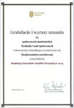 dyplom dla kierunku bezpieczeństwo narodowe