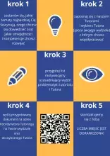 plakat w kolorach żółtym i niebieskim zawierający informacje o projekcie.