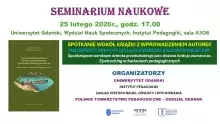 Plakat zapraszający na seminarium naukowe, które odbędzie się 25 lutego 2026 roku o godzinie 17:00 na Wydziale Nauk Społecznych Uniwersytetu Gdańskiego w sali A306.