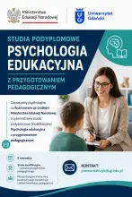 plakat promujący studia podyplomowe "Psychologia edukacyjna z przygotowaniem pedagogicznym"