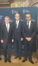 Od lewej: dr Thomas Bach, prof. Jerzy Gwizdała, prof. Piotr Stepnowski, fot. Archiwum UG