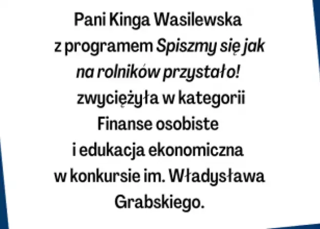Nagroda dla studentki p. Kingi Wasilewskiej