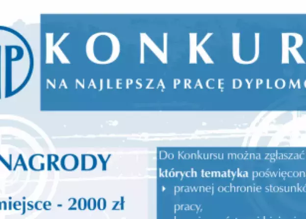 Konkurs na najlepsza pracę magisterską/dyplomową z zakresu zagadnień należących do właściwości…