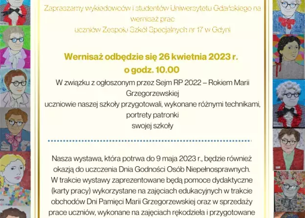 MARIA GRZEGORZEWSKA W PORTRECIE - wernsaż wystawy 26 kwietnia 2023