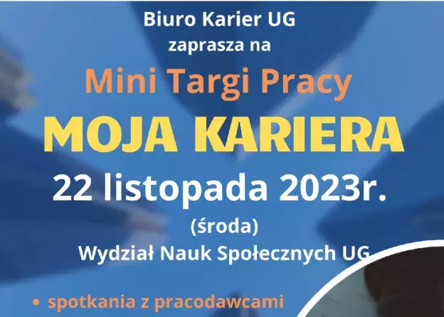 Mini Targi Pracy - MOJA KARIERA | środa 22. LISTOPADA 2023 | Biuro Karier ZAPRASZA!