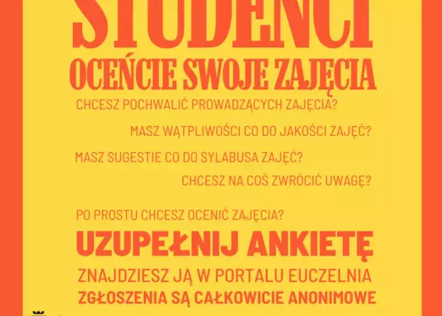 Studenci! Uzupełnij ankietę po zajęciach