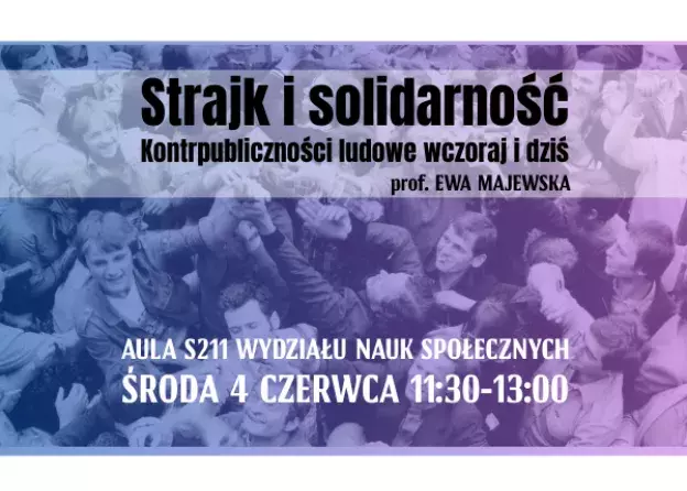 "Strajk i solidarność. Kontrpubliczności ludowe wczoraj i dziś" - wykład prof. Ewa…