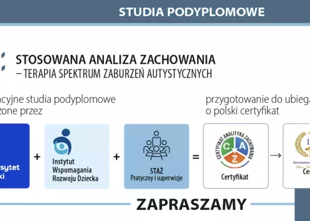 Zapraszamy na Studia Podyplomowe Stosowana Analiza Zachowania: terapia spektrum zaburzeń…